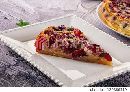 Crusty pie with fresh cherry Crusty pie with fresh cherry 129886519