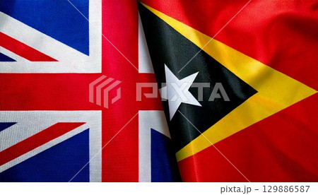 イギリスと東ティモールの国旗。 129886587