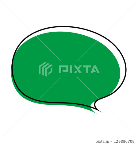 シンプルな吹き出しのイラスト　白背景 129886709