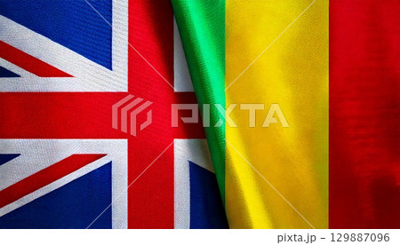 イギリスとマリの国旗。 129887096