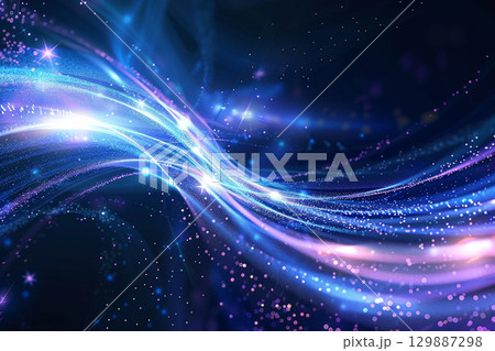 宇宙空間に漂う幻想的な光の粒子背景 宇宙空間に漂う幻想的な光の粒子背景 129887298