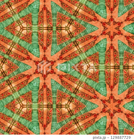 Traditional design with phulkari kalamkari motifs from Pakistan and Indian culture. Geometric ethnic floral pattern for carpet dupatta batik embroidery. Panjabi Digital print as boho Aztec texture art Traditional design with phulkari kalamkari motifs from Pakistan and Indian culture. Geometric ethnic floral pattern for carpet dupatta batik embroidery. Panjabi Digital print as boho Aztec texture art 129887729