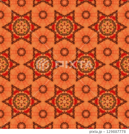 Traditional design with phulkari kalamkari motifs from Pakistan and Indian culture. Geometric ethnic floral pattern for carpet dupatta batik embroidery. Panjabi Digital print as boho Aztec texture art Traditional design with phulkari kalamkari motifs from Pakistan and Indian culture. Geometric ethnic floral pattern for carpet dupatta batik embroidery. Panjabi Digital print as boho Aztec texture art 129887778