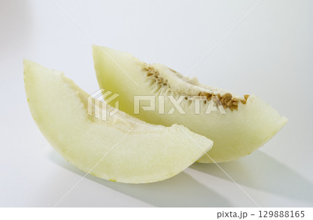 Honeydew Melon on White Background. 129888165