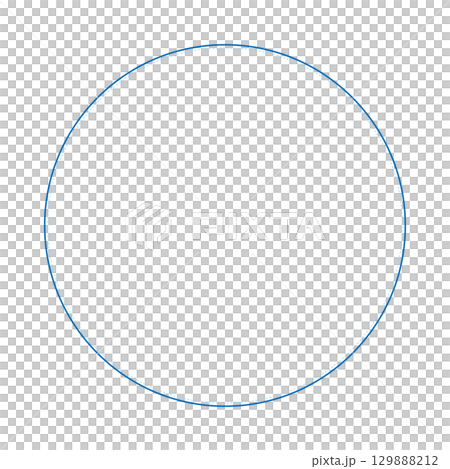 Simple and cute blue circle frame illustration 129888212