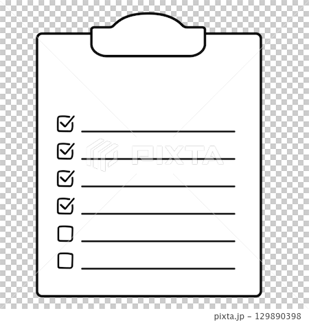 Checklist with checkboxes, TODO list, task list. Simple icon set Checklist with checkboxes, TODO list, task list. Simple icon set 129890398