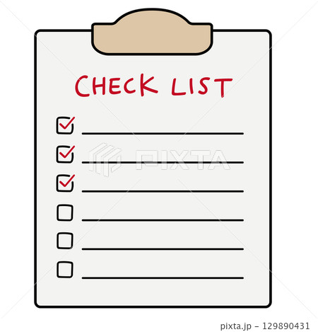 チェックボックスがあるチェックリスト、TODOリスト、タスクリスト。シンプルアイコンセット チェックボックスがあるチェックリスト、TODOリスト、タスクリスト。シンプルアイコンセット 129890431