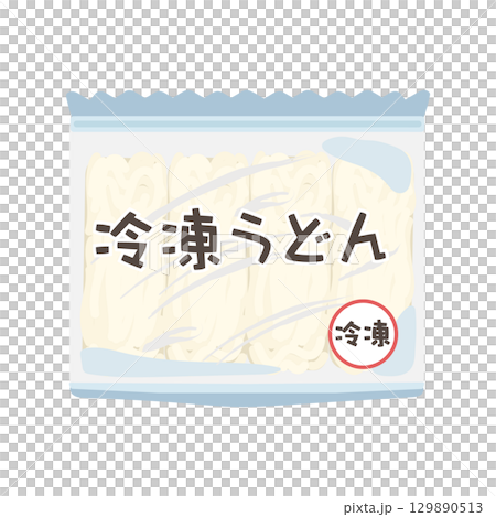 Frozen udon illustration Frozen udon illustration 129890513