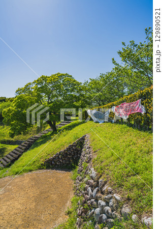 掛川市の横須賀城跡の風景(静岡県) 掛川市の横須賀城跡の風景(静岡県) 129890521