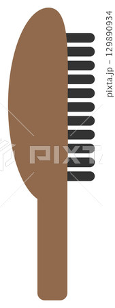 茶色いヘアブラシのアイコンイラスト 129890934