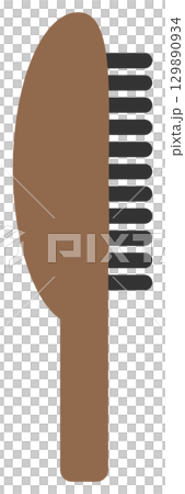 茶色いヘアブラシのアイコンイラスト 129890934