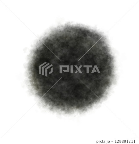 Round black smoke texture background with soft edges and transparent center for design overlay or creative compositions 129891211