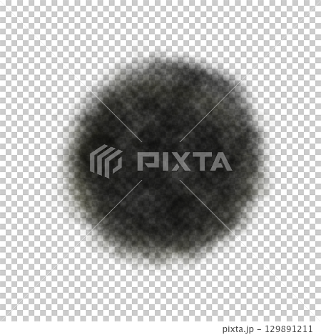 Round black smoke texture background with soft edges and transparent center for design overlay or creative compositions 129891211