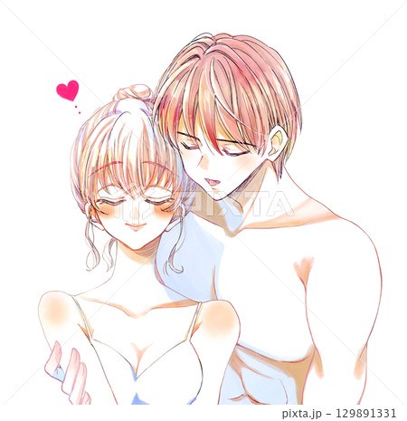 寄り添う男女　下着 129891331