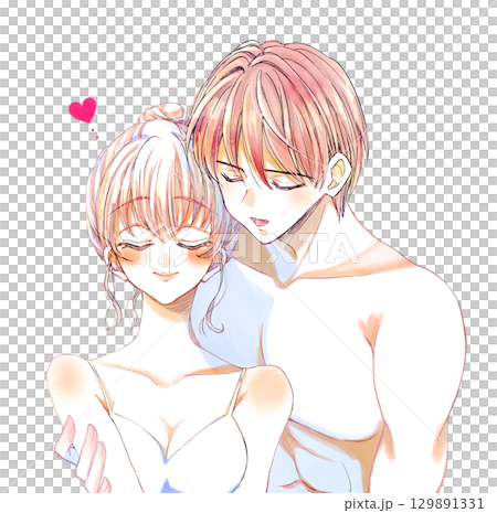 Men and women hugging each other, underwear 129891331