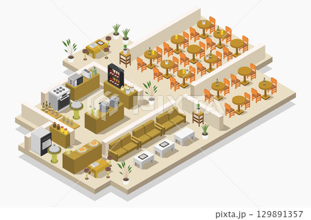 Isometric fast foodのイラスト素材 [129891357] - PIXTA