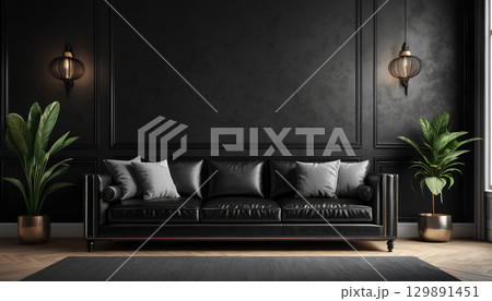 mock up poster frame on dark brick wall mock up poster frame on dark brick wall 129891451