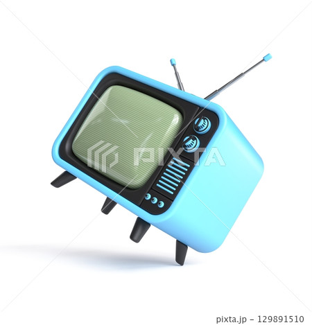 Retro TV Angled view 3D 129891510