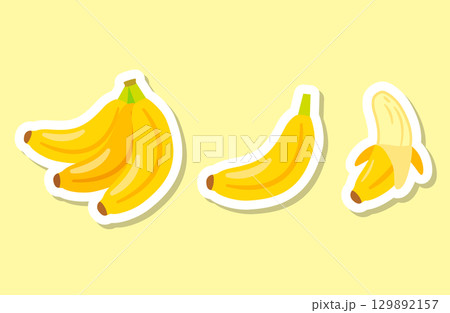 バナナのイラスト セット ステッカー バナナのイラスト セット ステッカー 129892157