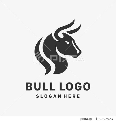 Abstract Bull Black White Logo Abstract Bull Black White Logo 129892923