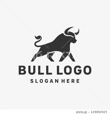 Aggressive Bull Sports Team Logo 129892925