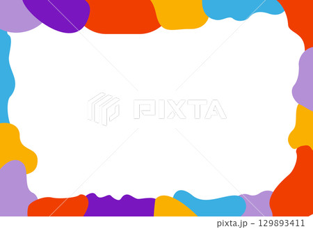 Colorful beautiful children's frame. Not AI, Vector illustration 129893411