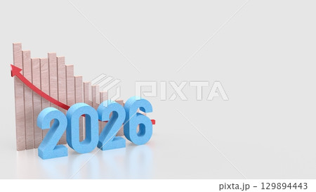The 2026 for New year or Business Plan concept 3d Rendering. The 2026 for New year or Business Plan concept 3d Rendering. 129894443
