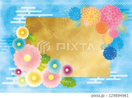 和風の花模様 和風の花模様 129894961