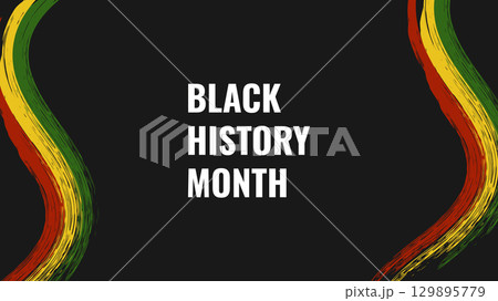 Black History Month African American history card celebration. Red yellow green color. Web page banner poster design. Vector. Black History Month African American history card celebration. Red yellow green color. Web page banner poster design. Vector. 129895779