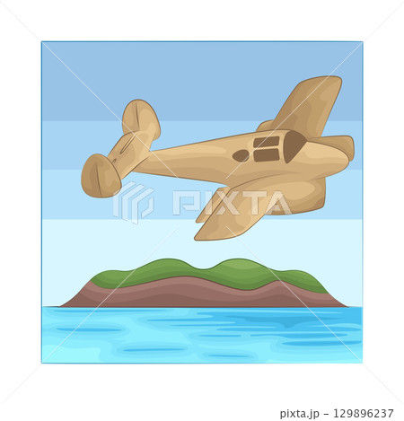 Illustration of Plane over the sea Illustration of Plane over the sea 129896237