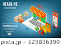 Online Shopping and E-commerce Illustration 129896390