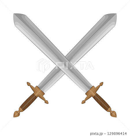 Illustration of Crossed Sword Illustration of Crossed Sword 129896414