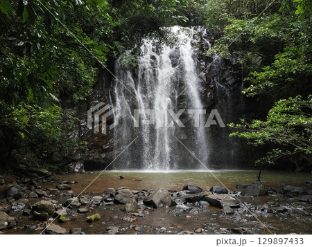 岩を撫でる白の絹―Ellinjaa Fallsの午後 129897433