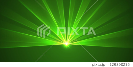Green lasers background., glowing rays or neon beams, bright futuristic backdrop.. 129898256