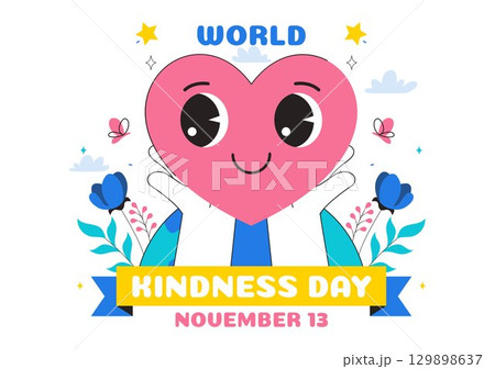 Happy World Kindness Day Vector Illustration on November 13 featuring Earth and Love to Promote Charitable Assistance in a Flat Style Background Happy World Kindness Day Vector Illustration on November 13 featuring Earth and Love to Promote Charitable Assistance in a Flat Style Background 129898637