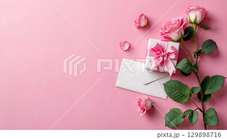 Stunning pink blooms on a pink canvas, representing love and gratitude for Mother's Day 129898716
