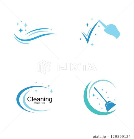 Cleaning logo and symbol ilustration vector template Cleaning logo and symbol ilustration vector template 129899124