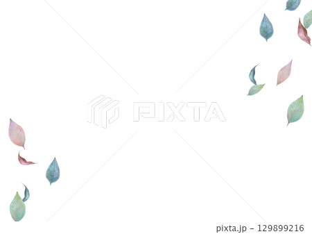 水彩で描いた紅葉の葉 129899216