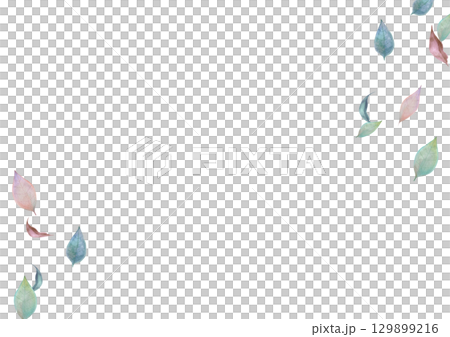 水彩で描いた紅葉の葉 129899216