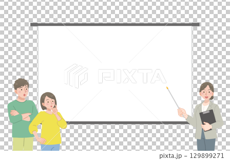An advisor giving a presentation to a client 129899271