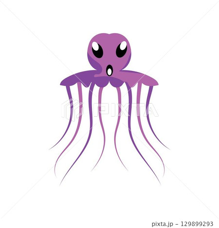 cute jelly fish Vector icon design illustration Template cute jelly fish Vector icon design illustration Template 129899293