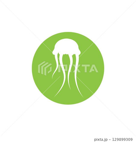 cute jelly fish Vector icon design illustration Template cute jelly fish Vector icon design illustration Template 129899309