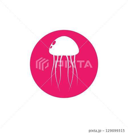 cute jelly fish Vector icon design illustration Template cute jelly fish Vector icon design illustration Template 129899315