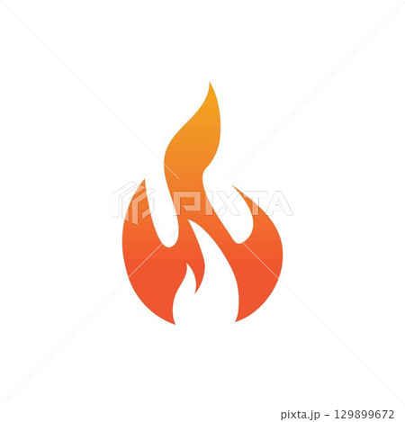 Hot flame fire vector icon illustration design template 129899672