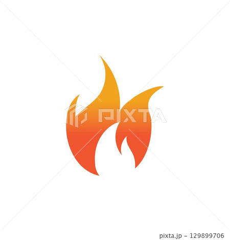 Hot flame fire vector icon illustration design template 129899706