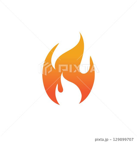 Hot flame fire vector icon illustration design template 129899707