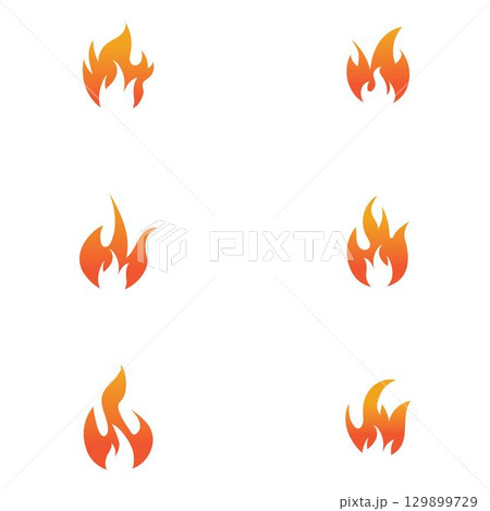 Hot flame fire vector icon illustration design template Hot flame fire vector icon illustration design template 129899729