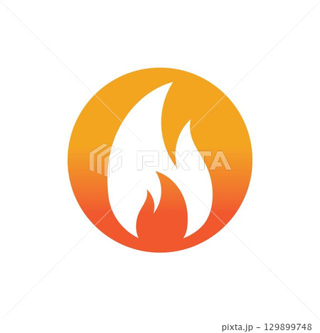 Hot flame fire vector icon illustration design template 129899748