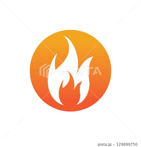 Hot flame fire vector icon illustration design template 129899750