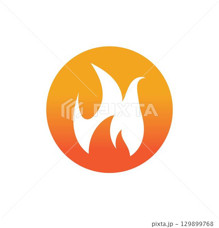Hot flame fire vector icon illustration design template 129899768